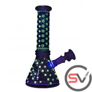 DESIGNER MINI BEAKER 8inch - BLUE (GLOW IN DARK)